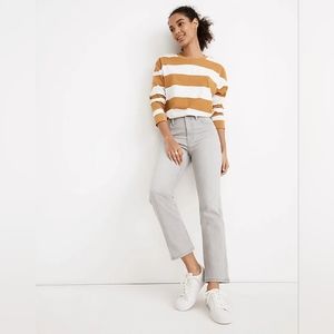 NWT Madewell Slim Demi-Boot Jeans in Dekalb Wash Grey 26 High Rise